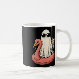 Summerween Ghost With Flamingo Floatie Womens Hall Coffee Mug