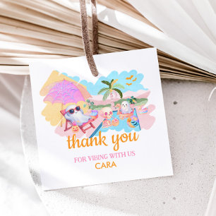 Summerween Halloween Pool Birthday Square Favour Tags