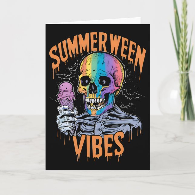 Summerween Halloween Summer Party Costume Funny Su Card (Front)
