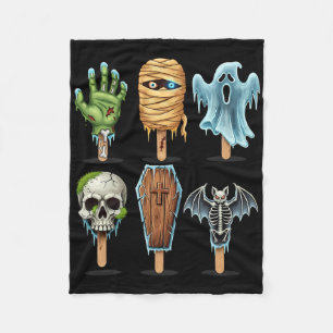 Summerween Horror Movies Summer Popsicle Halloween Fleece Blanket
