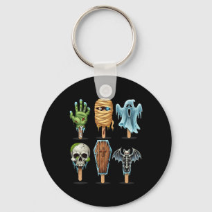 Summerween Horror Movies Summer Popsicle Halloween Key Ring