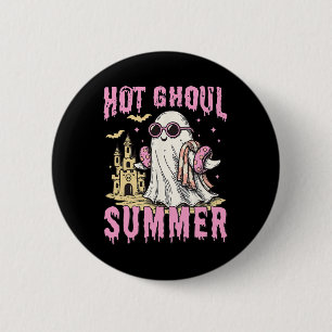 Summerween Hot Ghoul Summer Funny Cute Ghost Pool 6 Cm Round Badge