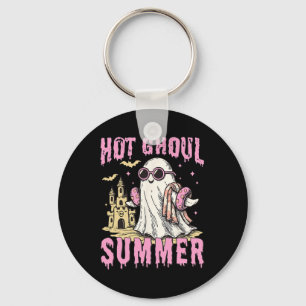 Summerween Hot Ghoul Summer Funny Cute Ghost Pool Key Ring