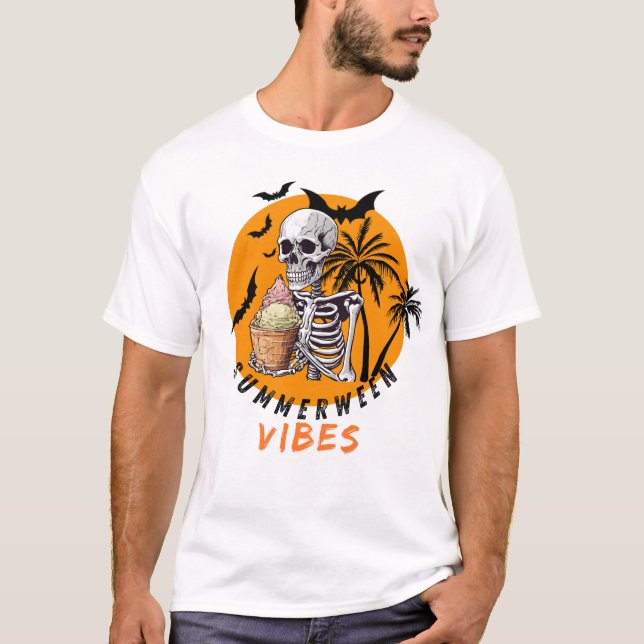 Summerween Ice Cream Skeleton T-Shirt (Front)