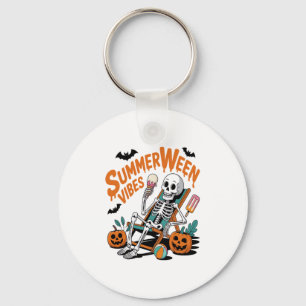 Summerween Ice Cream Summer Vacation Halloween Key Ring