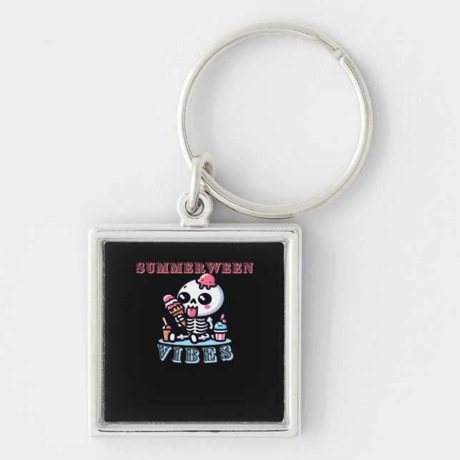 Summerween IceCream Skeleton Classic Key Ring (Front)