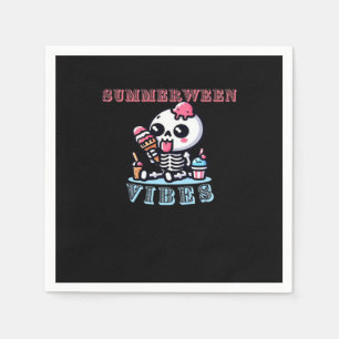 Summerween IceCream Skeleton Classic Napkin