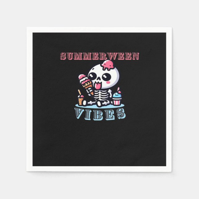 Summerween IceCream Skeleton Classic Napkin (Front)