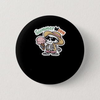 Summerween IceCream Skeleton Classic Viral 6 Cm Round Badge