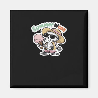 Summerween IceCream Skeleton Classic Viral Magnet