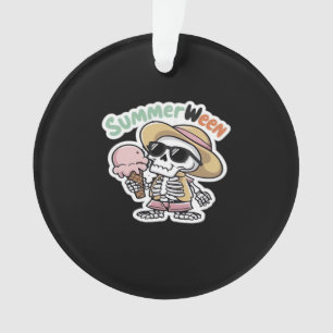 Summerween IceCream Skeleton Classic Viral Ornament
