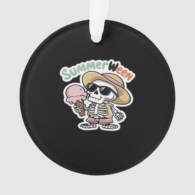 Summerween IceCream Skeleton Classic Viral Ornament (Front)