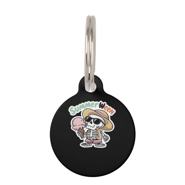 Summerween IceCream Skeleton Classic Viral Pet Tag (Front)