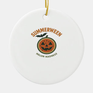 Summerween Madness – Spooky Watermelon Classic Ceramic Ornament