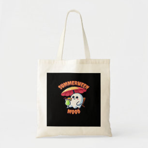 Summerween Mood Halloween Kawaii Ghost At The Beac Tote Bag