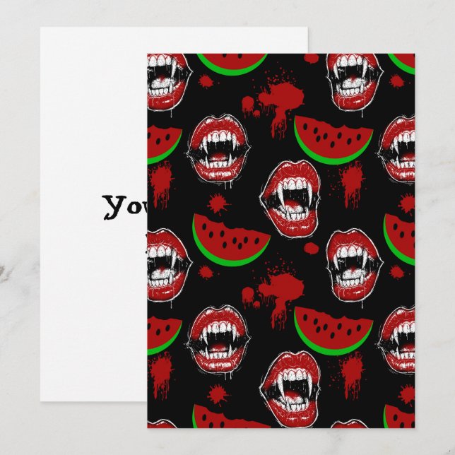 Summerween Party Funny Vampire Menu  (Front/Back)