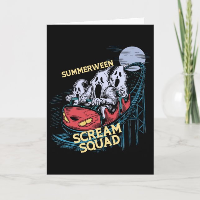 Summerween Scream Squad Rollercoaster Halloween  Card (Front)