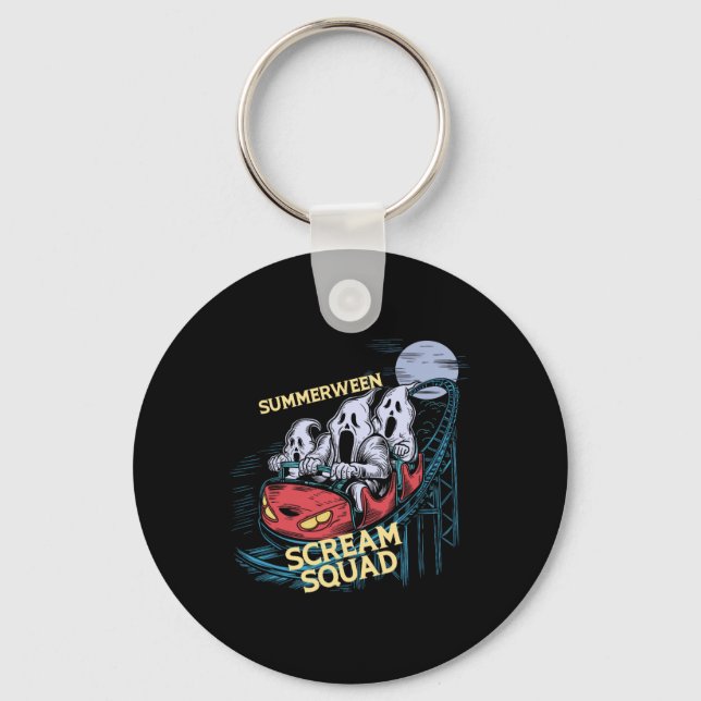 Summerween Scream Squad Rollercoaster Halloween  Key Ring (Front)