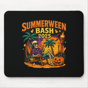 Summerween Sh 2025 Skeleton Beach Party Halloween Mouse Pad
