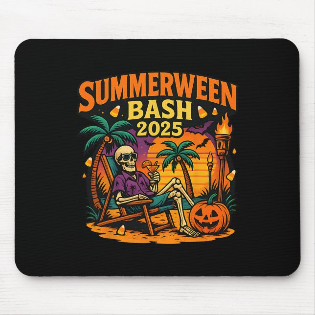 Summerween Sh 2025 Skeleton Beach Party Halloween  Mouse Pad (Front)