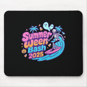 Summerween Sh 2025 Skeleton Beach Party Halloween Mouse Pad
