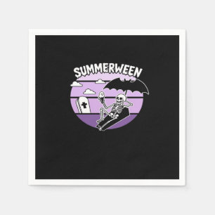 Summerween Skeleton Chillin, Unisex Halloween Shir Napkin