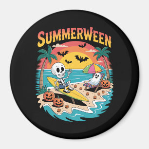 Summerween Skeleton Halloween Magnet