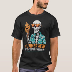 Summerween Skeleton – Spooky Ice Cream Halloween V T-Shirt