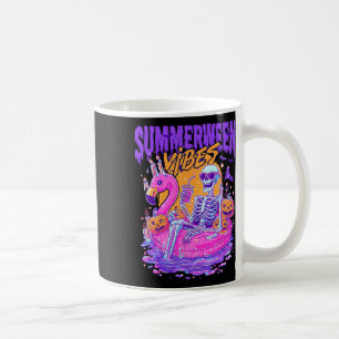 Summerween Skeleton Spooky Summer Beach Skelly Hal Coffee Mug