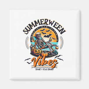 Summerween Skeleton Spooky Year Round Summer Hallo Magnet