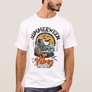 Summerween Skeleton Spooky Year Round Summer Hallo T-Shirt