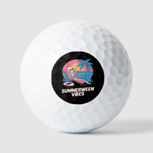 Summerween Skeleton Summer Vacation Beach Funny Golf Balls