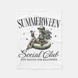 Summerween Social Club Halloween In Summer Pool Sk Fleece Blanket