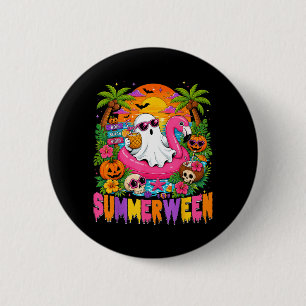Summerween Spooky Ghost Beach Summer Halloween 6 Cm Round Badge