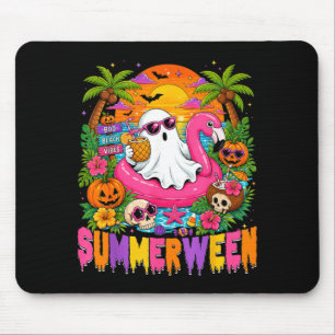Summerween Spooky Ghost Beach Summer Halloween Mouse Pad