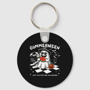 Summerween Spooky Halloween Summer Vibes Pumpkin G Key Ring