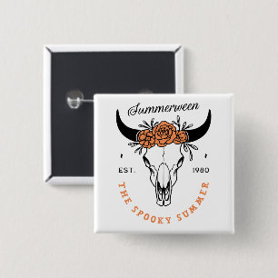 Summerween spooky summer party country aesthetic 15 cm square badge