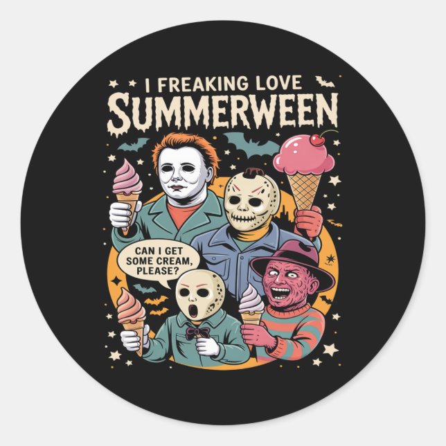 Summerween Spooky Summer Summerween Party Hallowee Classic Round Sticker (Front)