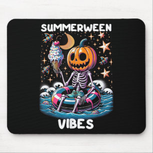 Summerween Summer Halloween Funny Skeleton Ice Cre Mouse Pad