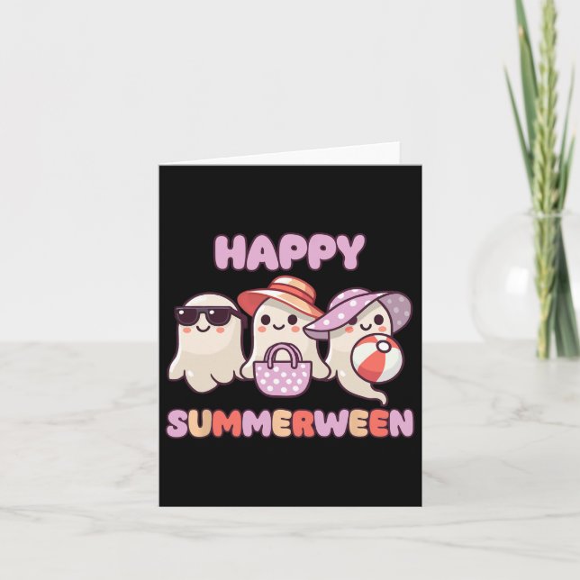 Summerween Summer Halloween Ghost  Card (Front)