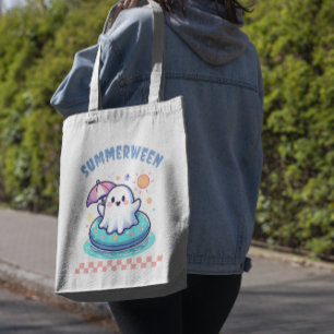 Summerween Summer Halloween Holiday Pastel Ghost Tote Bag