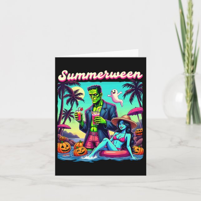 Summerween Summer Halloween Zombie Frankenstein Bo Card (Front)