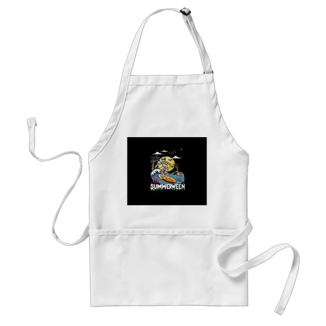 Summerween Surfing Mummy - Night Time Classic Standard Apron (Front)