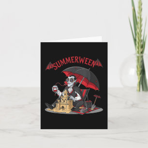 Summerween Vampire Beach Dracula Sandcastle Gothic Card