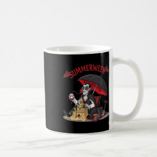 Summerween Vampire Beach Dracula Sandcastle Gothic Coffee Mug