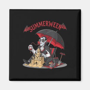 Summerween Vampire Beach Dracula Sandcastle Gothic Magnet