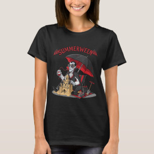 Summerween Vampire Beach Dracula Sandcastle Gothic T-Shirt