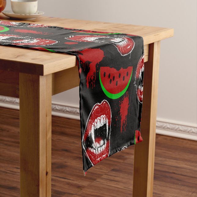Summerween Vampire Party Halloween in July Funny  Short Table Runner (In Situ)