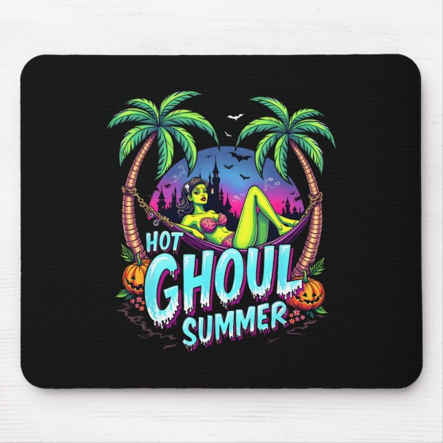 Summerween Vibes Funny Hot Ghoul Summer Skeleton I Mouse Pad (Front)