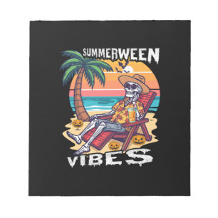 Summerween Vibes Halloween Skeleton Notepad